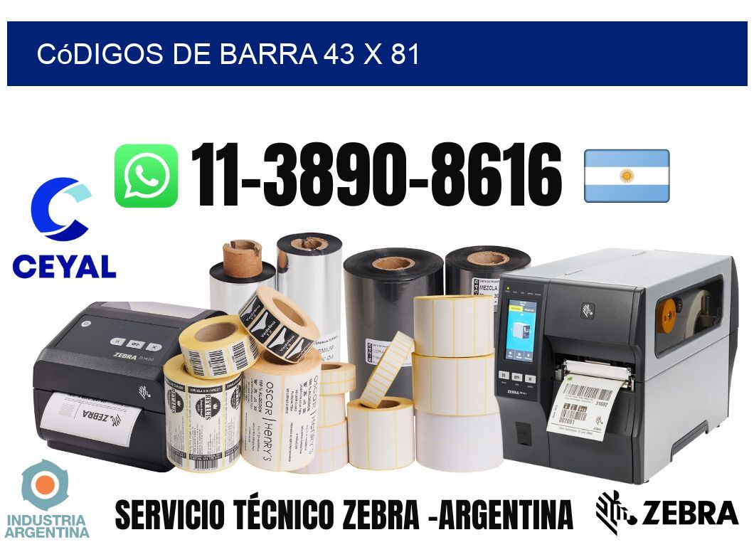 códigos de barra 43 x 81