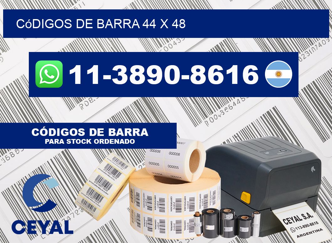 códigos de barra 44 x 48