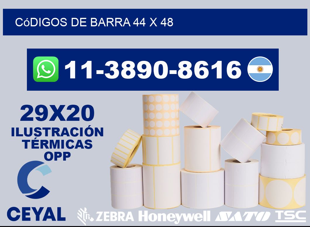 códigos de barra 44 x 48