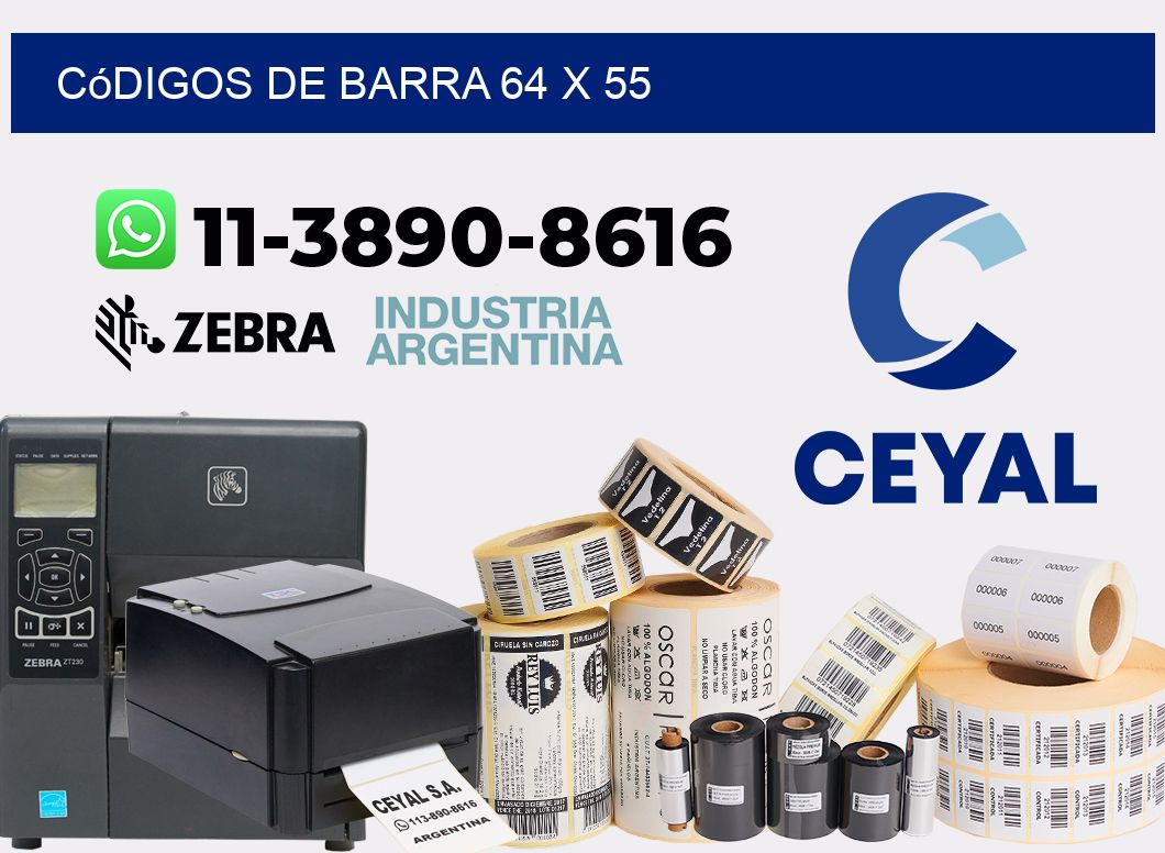 códigos de barra 64 x 55