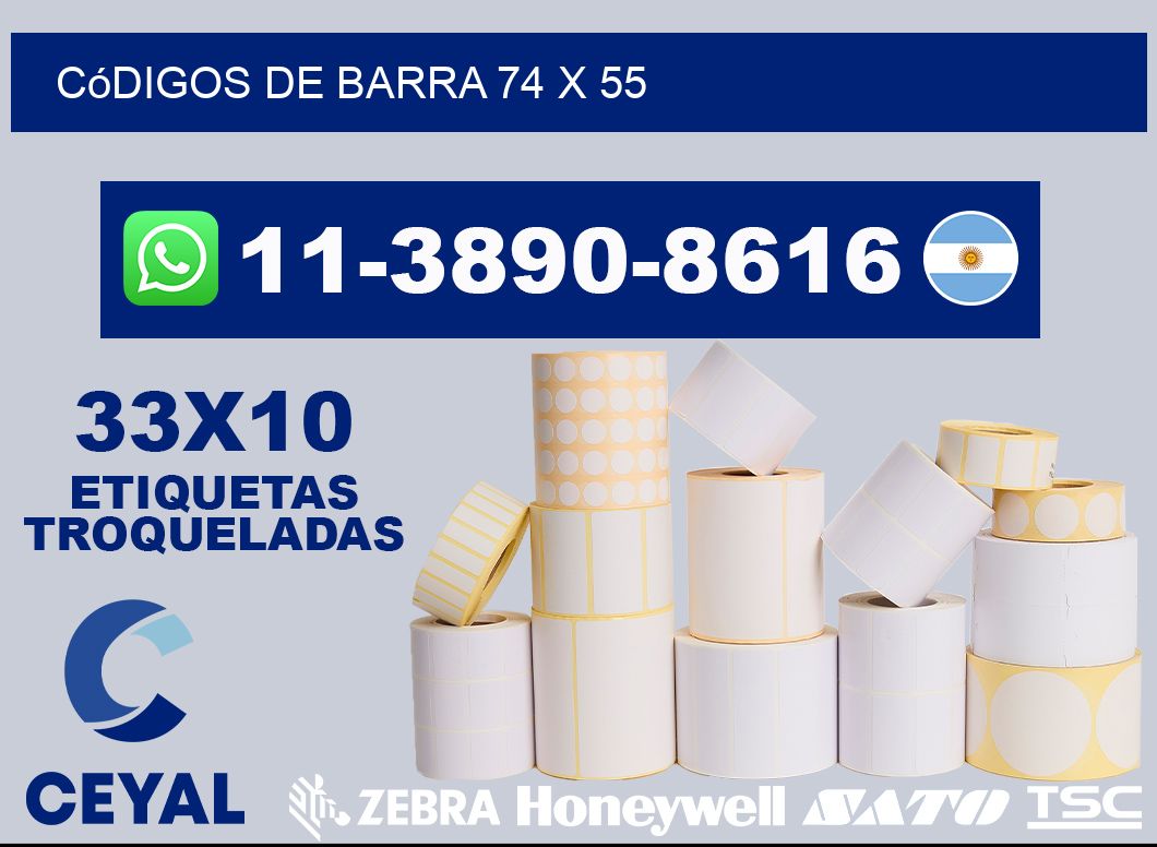 códigos de barra 74 x 55