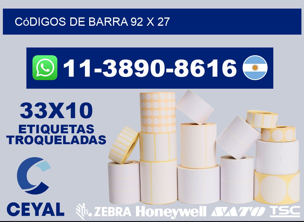 códigos de barra 92 x 27