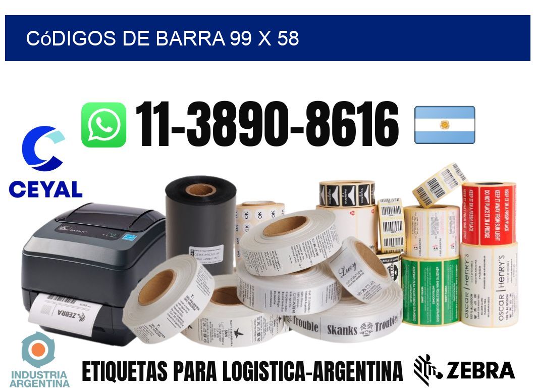 códigos de barra 99 x 58