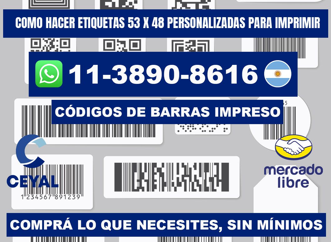 como hacer etiquetas 53 x 48 personalizadas para imprimir
