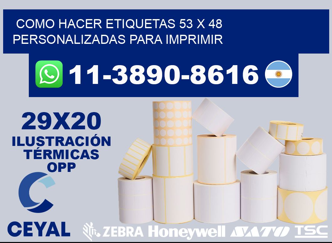 como hacer etiquetas 53 x 48 personalizadas para imprimir