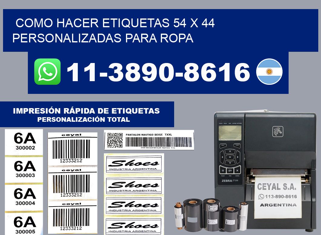 como hacer etiquetas 54 x 44 personalizadas para ropa