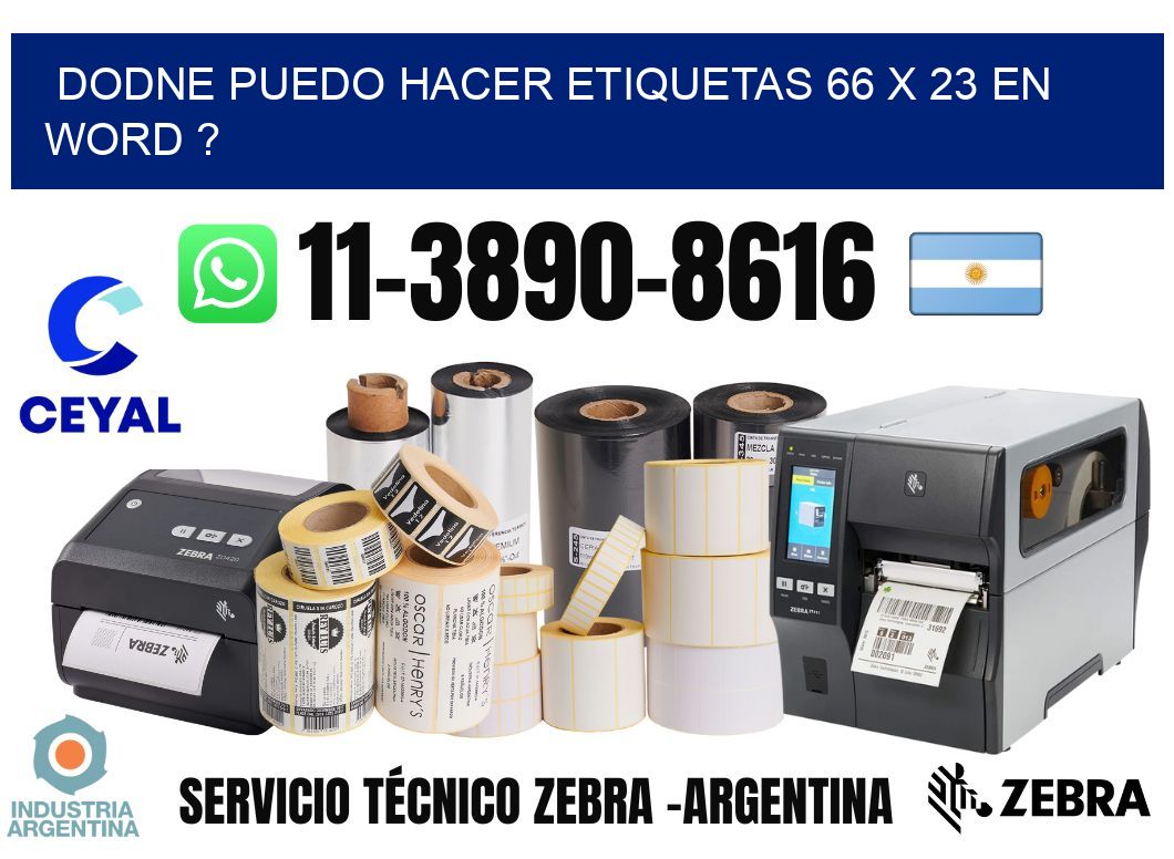dodne puedo hacer etiquetas 66 x 23 en word ?