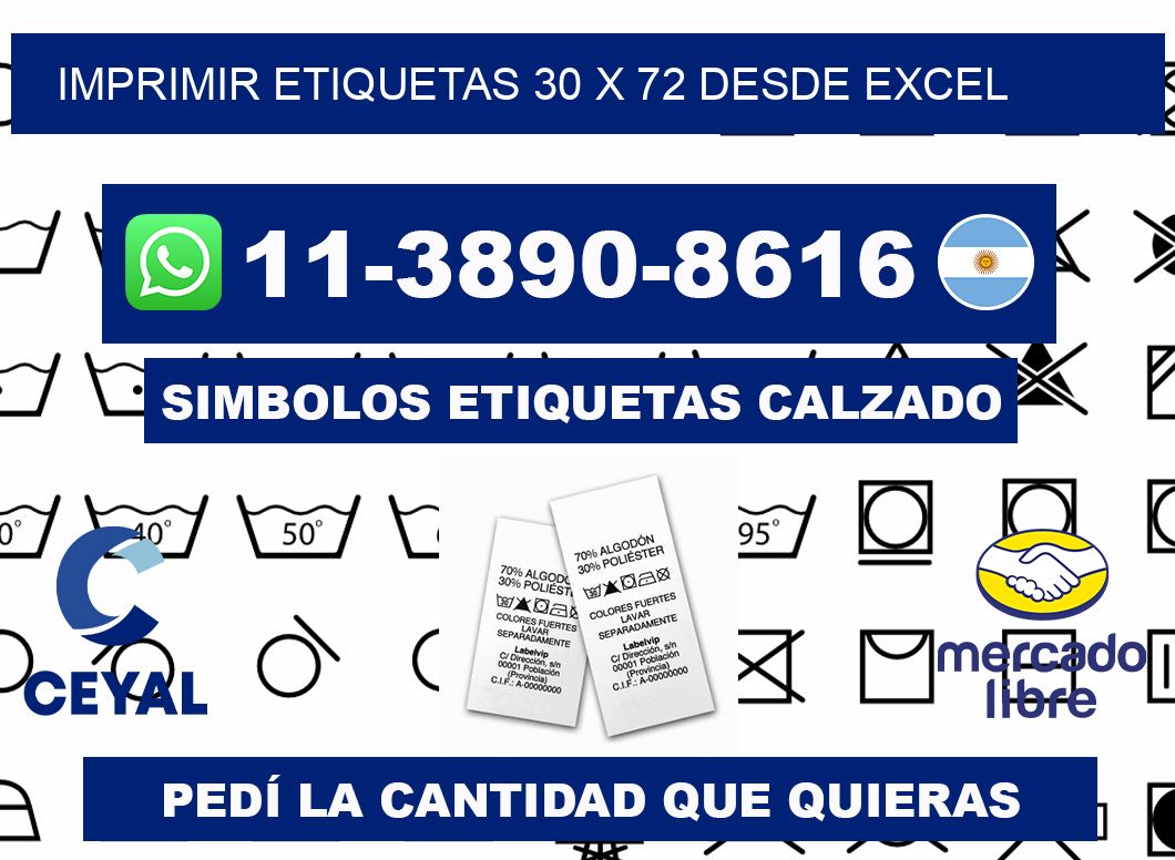 imprimir etiquetas 30 x 72 desde excel
