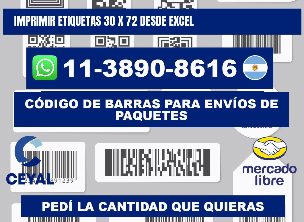 imprimir etiquetas 30 x 72 desde excel