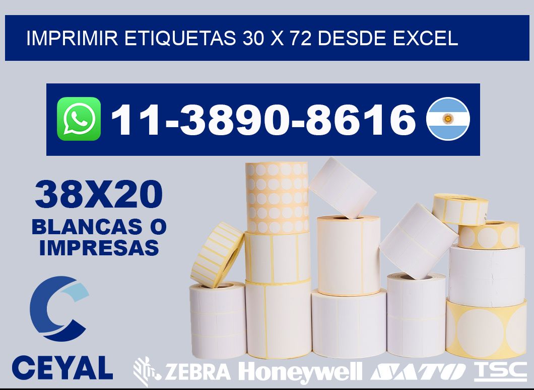 imprimir etiquetas 30 x 72 desde excel
