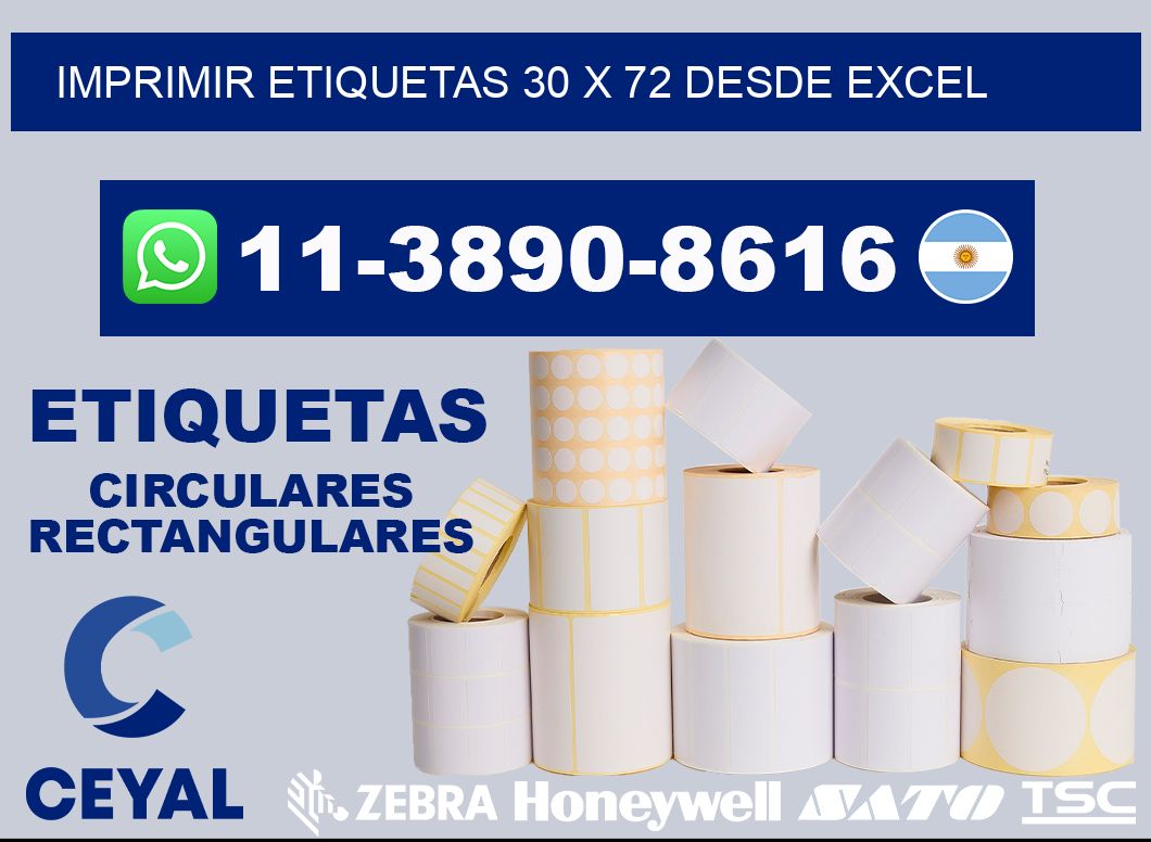 imprimir etiquetas 30 x 72 desde excel