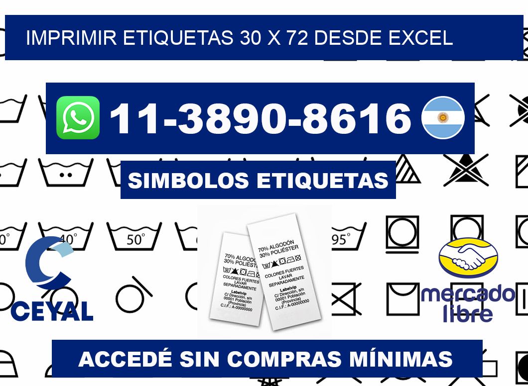 imprimir etiquetas 30 x 72 desde excel
