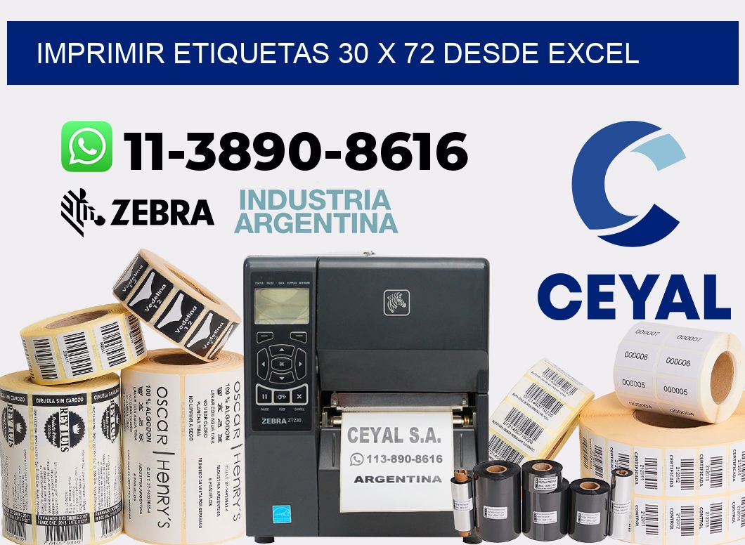 imprimir etiquetas 30 x 72 desde excel