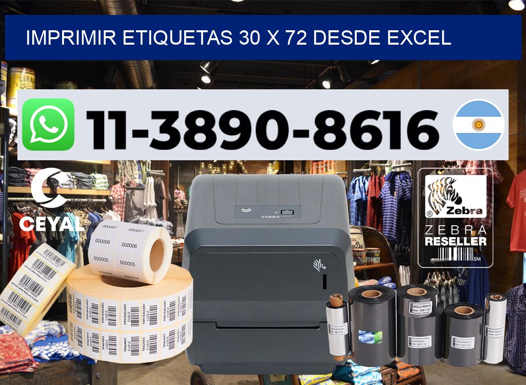 imprimir etiquetas 30 x 72 desde excel