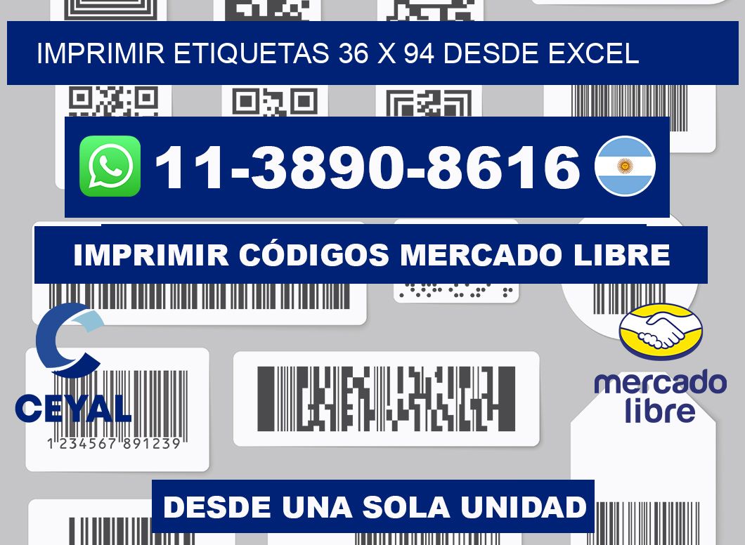 imprimir etiquetas 36 x 94 desde excel