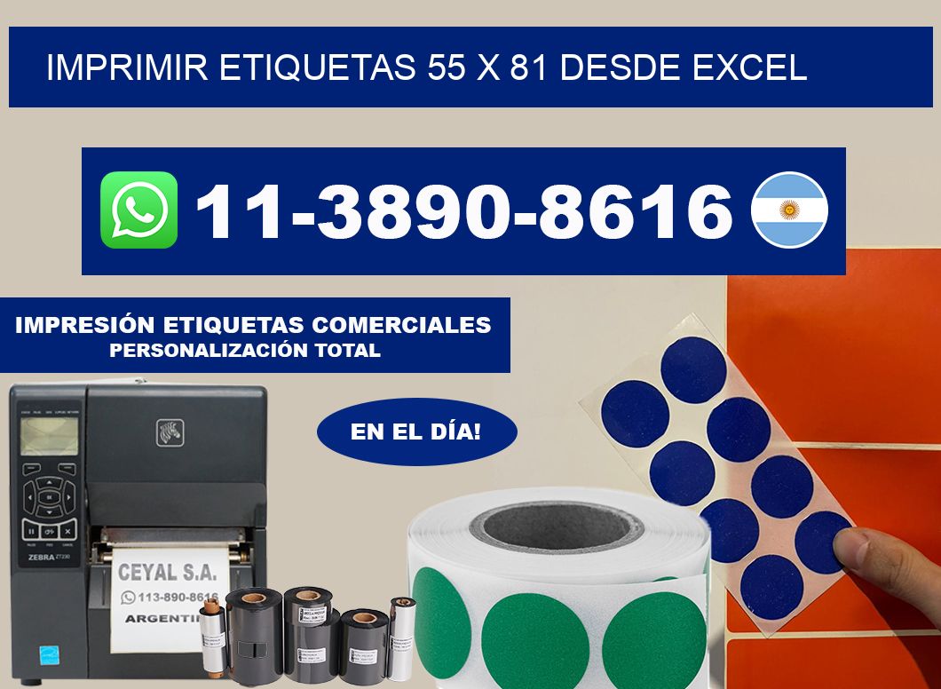 imprimir etiquetas 55 x 81 desde excel
