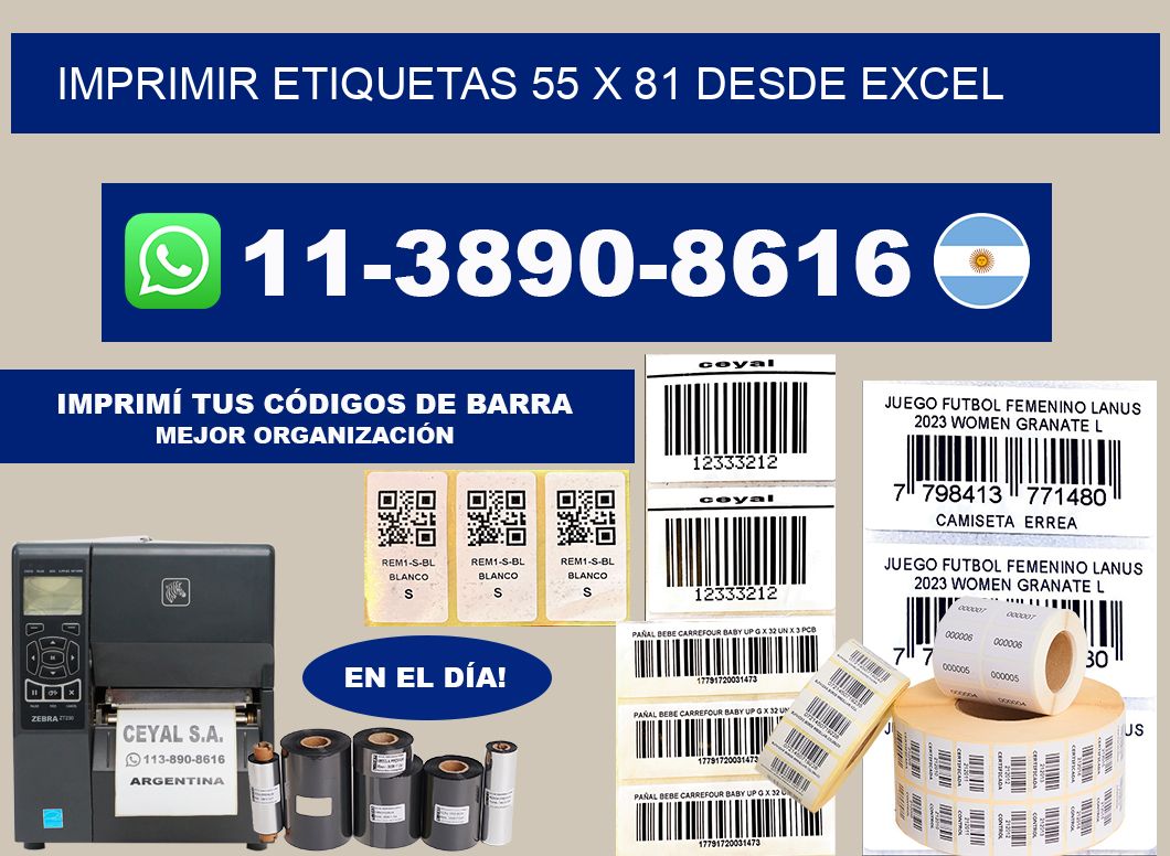 imprimir etiquetas 55 x 81 desde excel