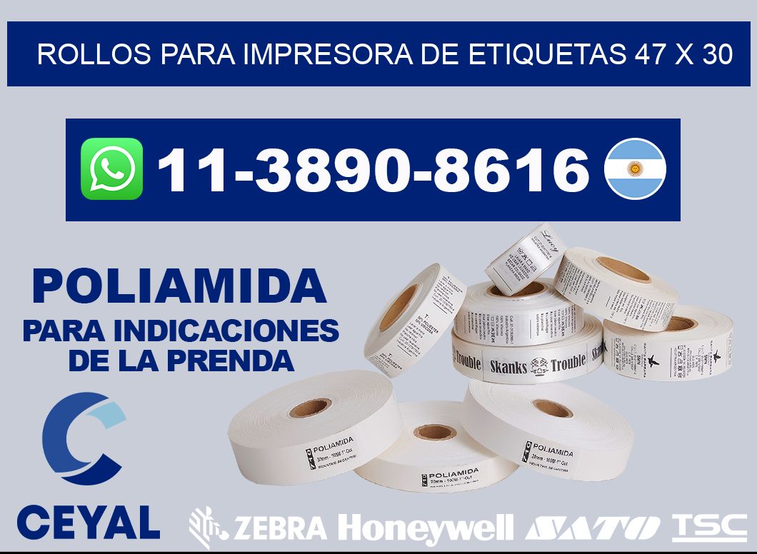 rollos para impresora de etiquetas 47 x 30