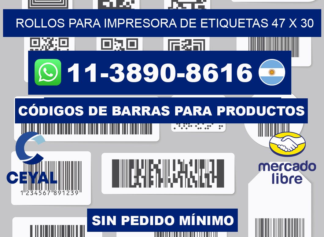 rollos para impresora de etiquetas 47 x 30