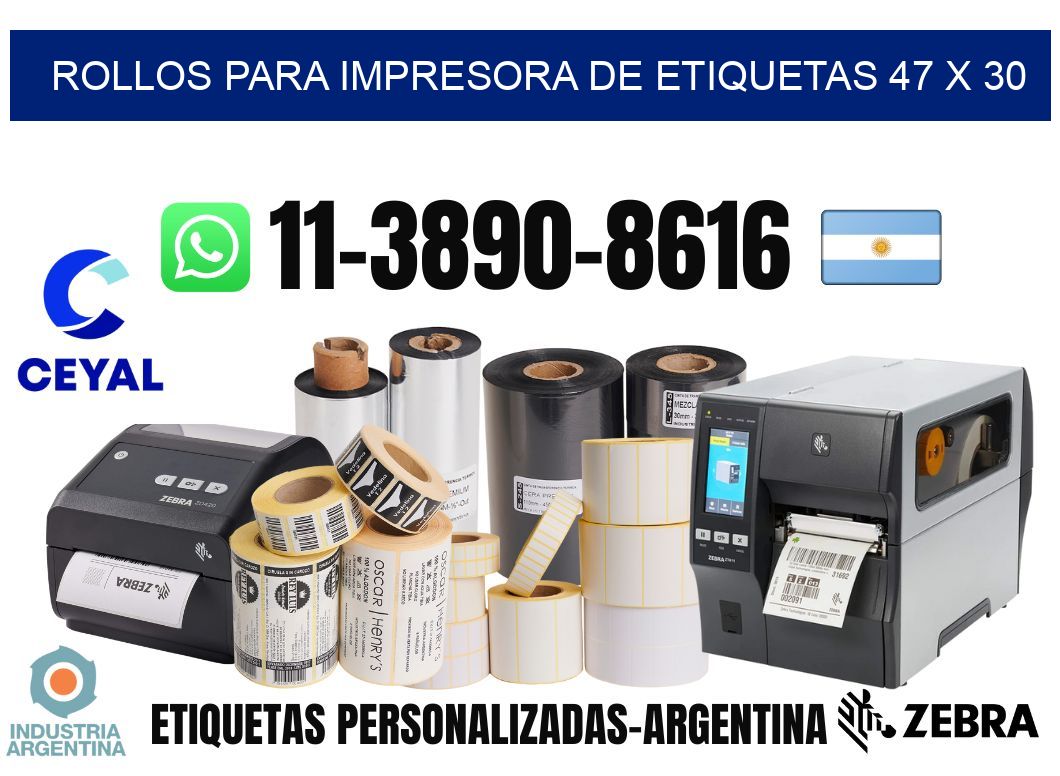 rollos para impresora de etiquetas 47 x 30