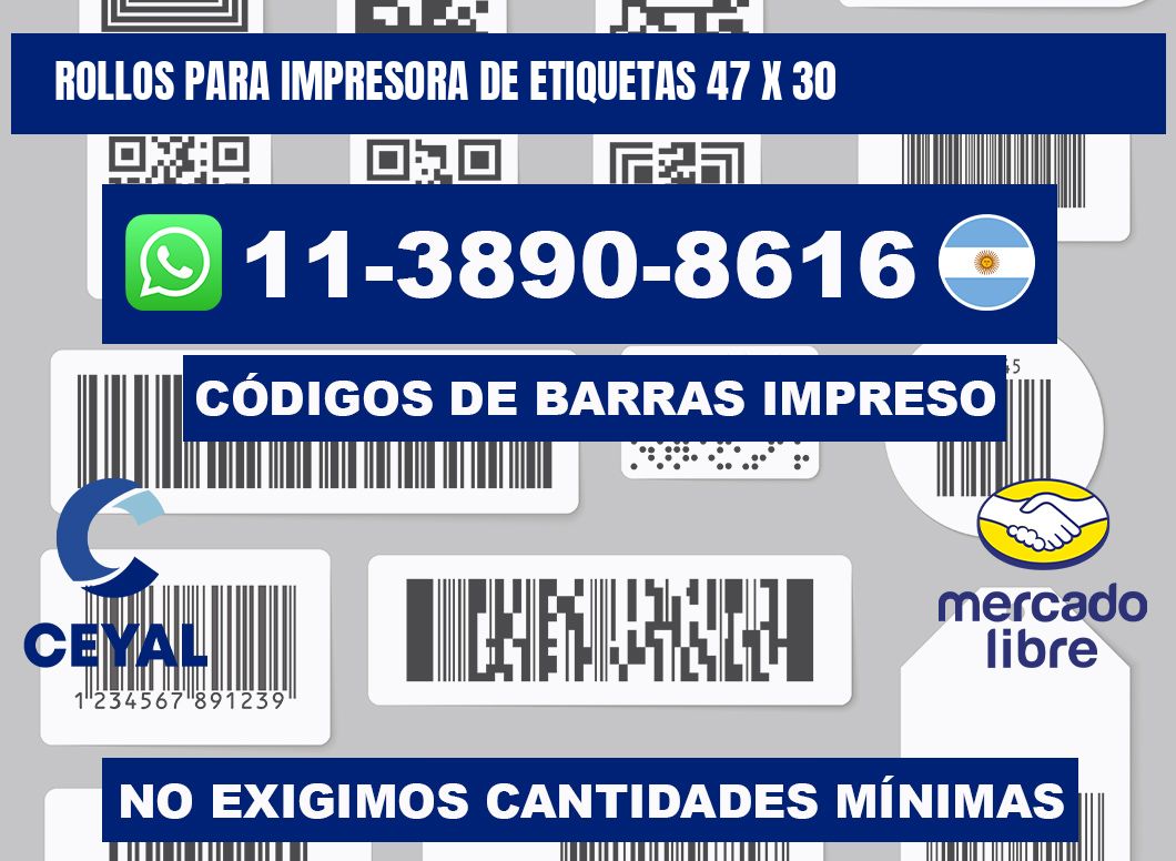 rollos para impresora de etiquetas 47 x 30