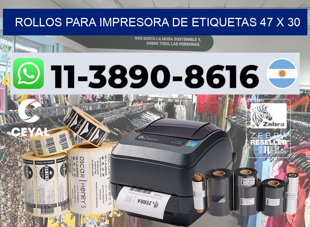 rollos para impresora de etiquetas 47 x 30