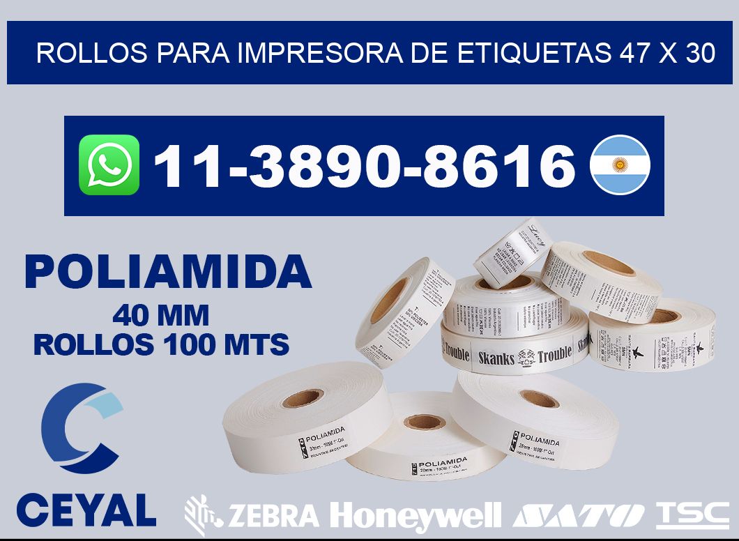 rollos para impresora de etiquetas 47 x 30