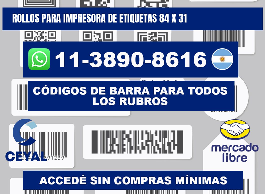 rollos para impresora de etiquetas 84 x 31