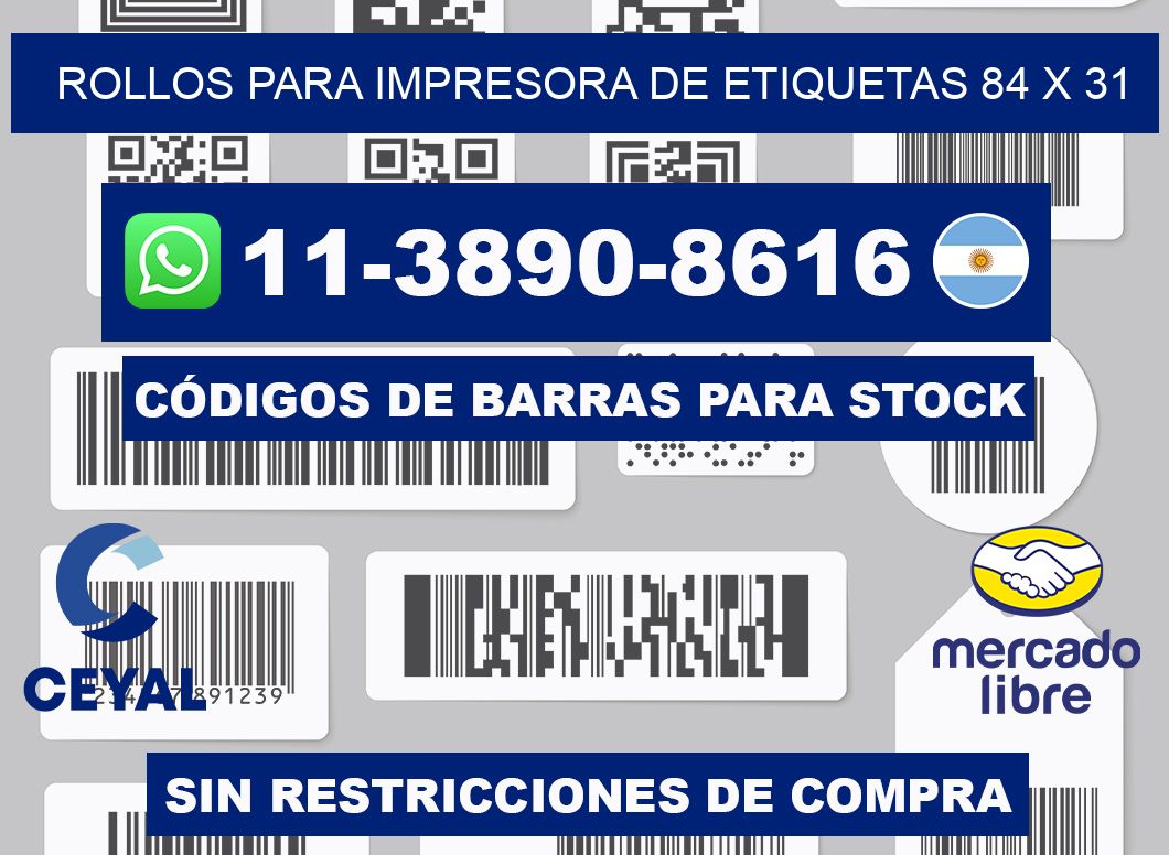 rollos para impresora de etiquetas 84 x 31
