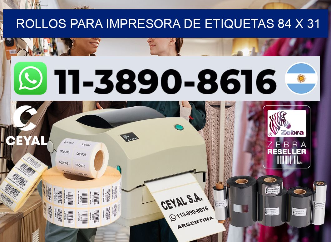rollos para impresora de etiquetas 84 x 31
