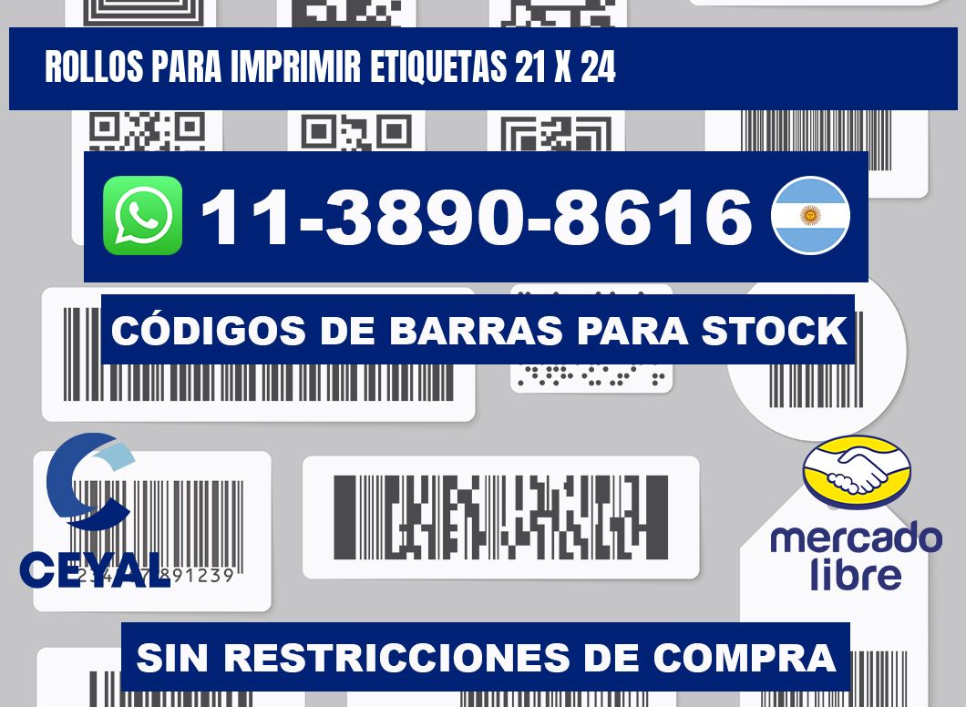 rollos para imprimir etiquetas 21 x 24