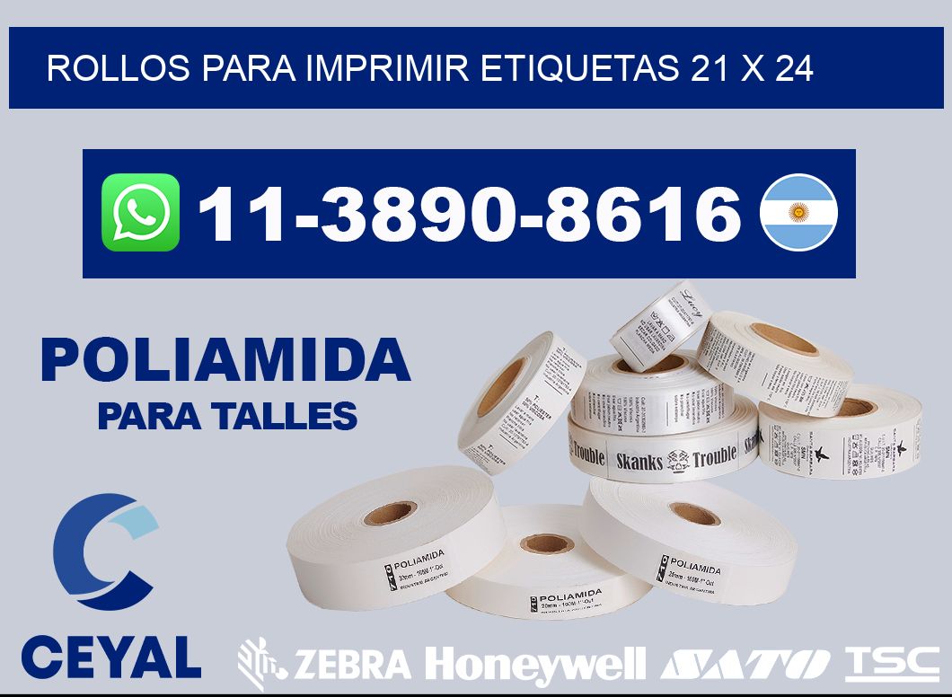 rollos para imprimir etiquetas 21 x 24