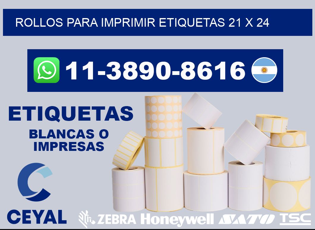 rollos para imprimir etiquetas 21 x 24