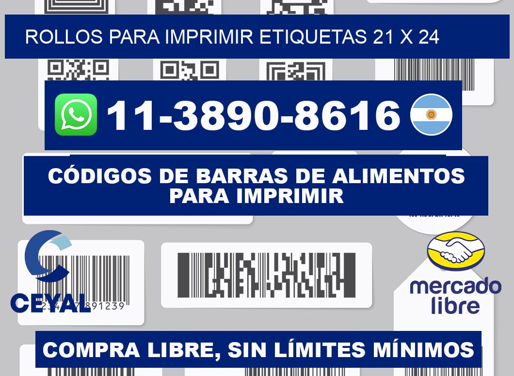rollos para imprimir etiquetas 21 x 24