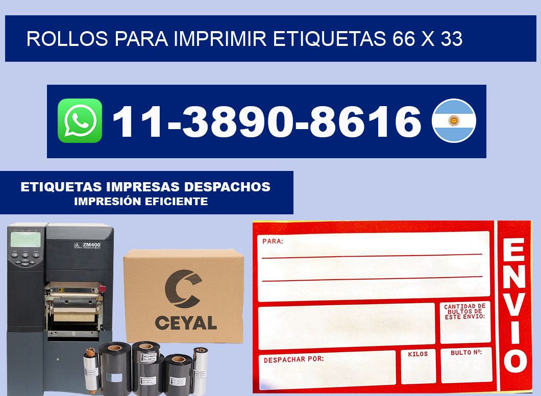 rollos para imprimir etiquetas 66 x 33