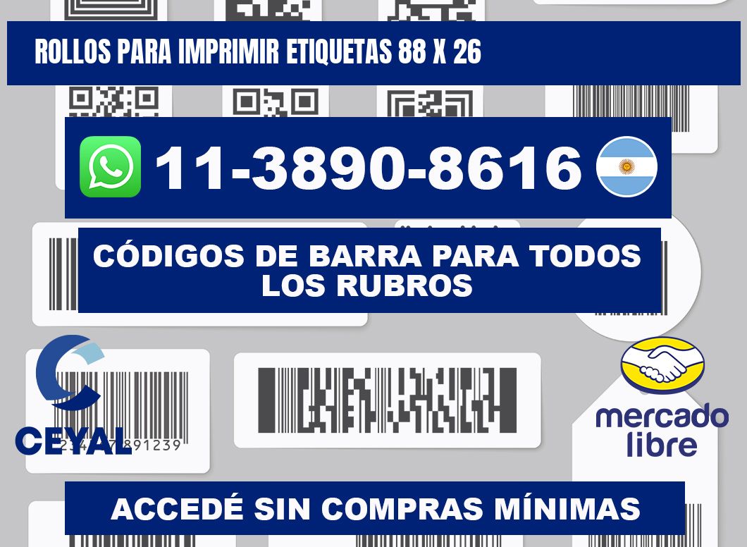 rollos para imprimir etiquetas 88 x 26