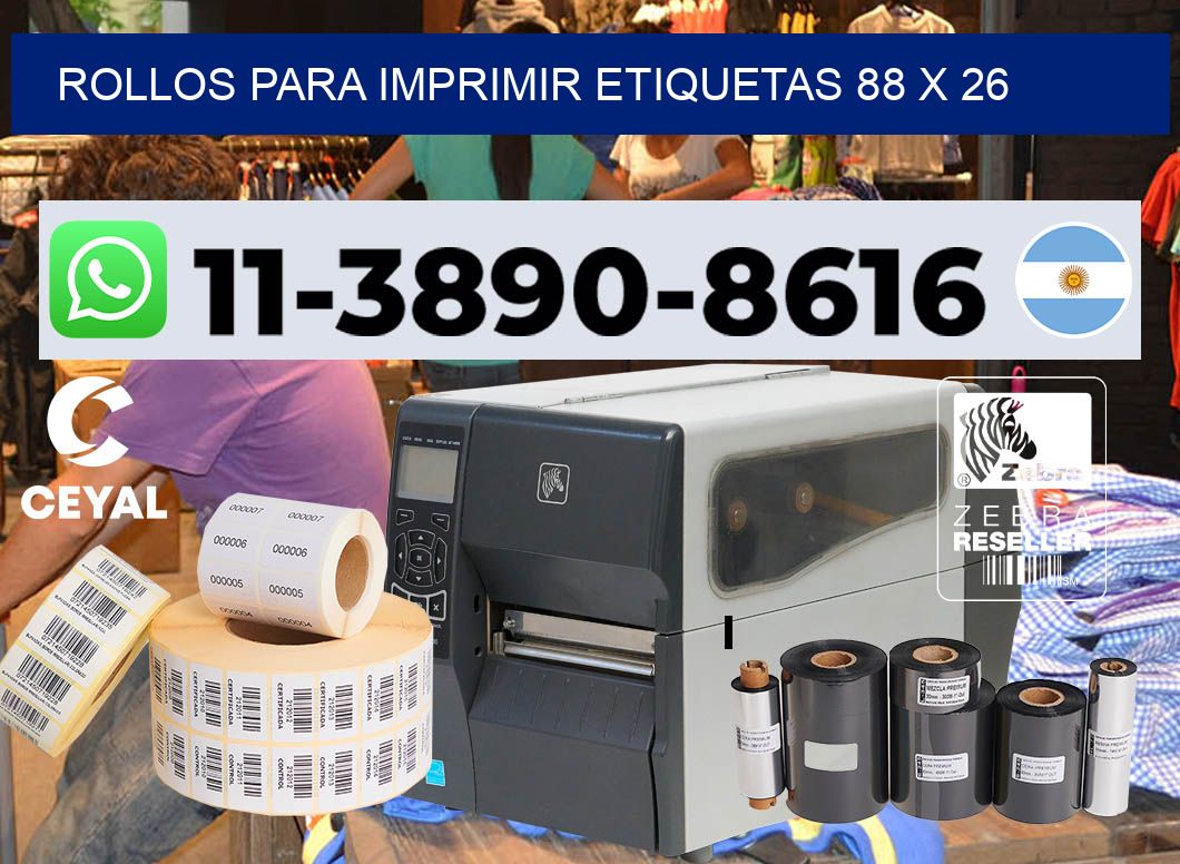 rollos para imprimir etiquetas 88 x 26