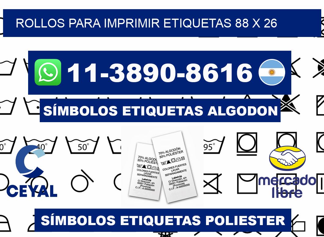 rollos para imprimir etiquetas 88 x 26