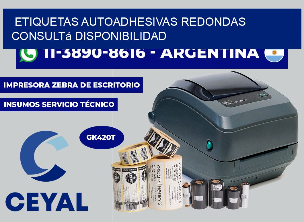 ETIQUETAS AUTOADHESIVAS REDONDAS Consultá disponibilidad