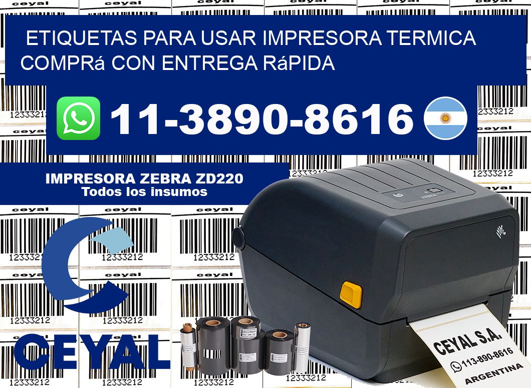 ETIQUETAS PARA USAR IMPRESORA TERMICA Comprá con entrega rápida