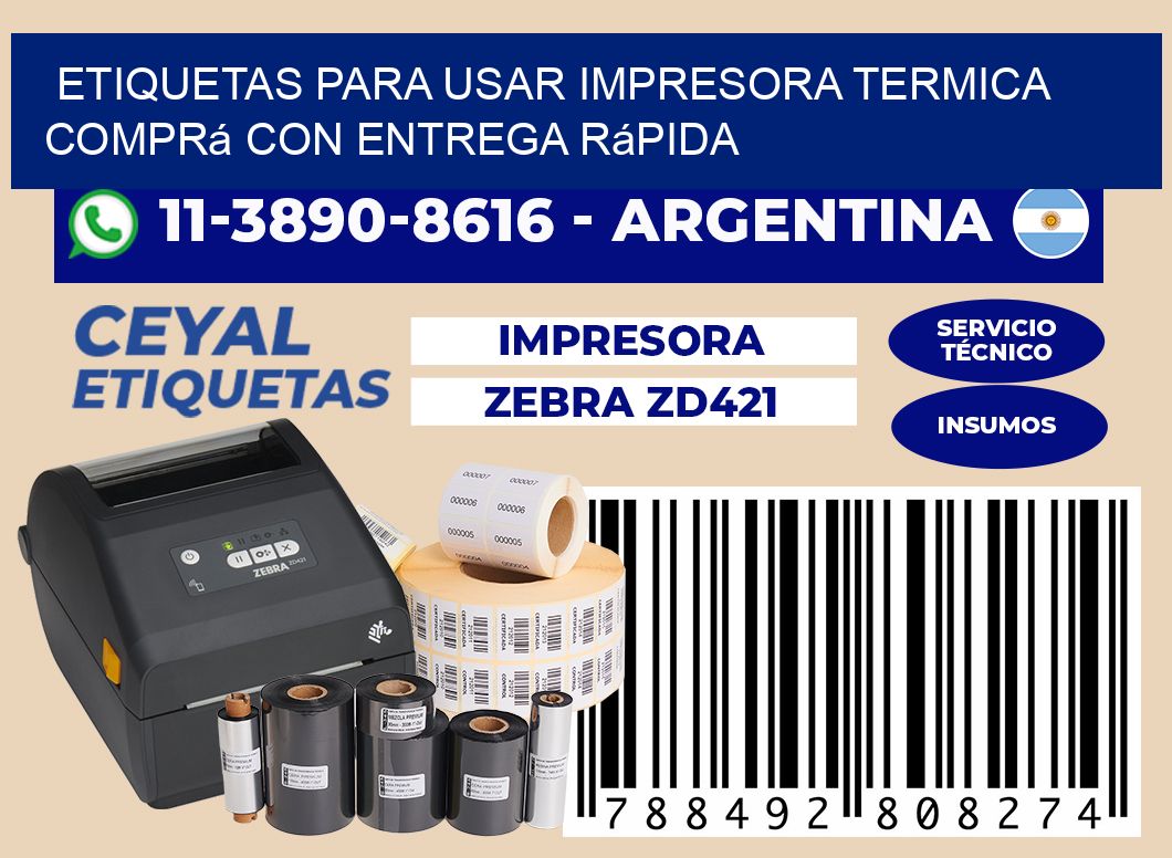 ETIQUETAS PARA USAR IMPRESORA TERMICA Comprá con entrega rápida