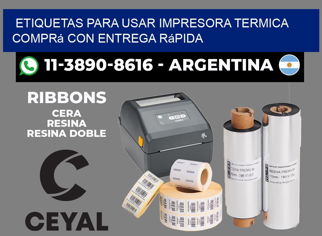 ETIQUETAS PARA USAR IMPRESORA TERMICA Comprá con entrega rápida