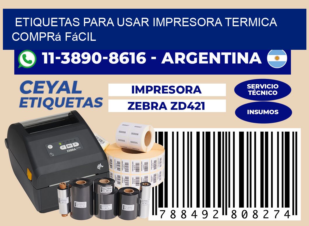 ETIQUETAS PARA USAR IMPRESORA TERMICA Comprá fácil