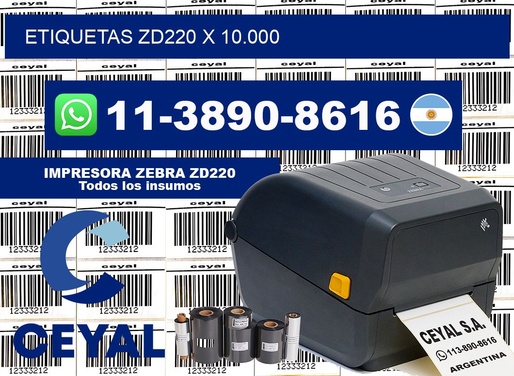 ETIQUETAS ZD220 X 10.000
