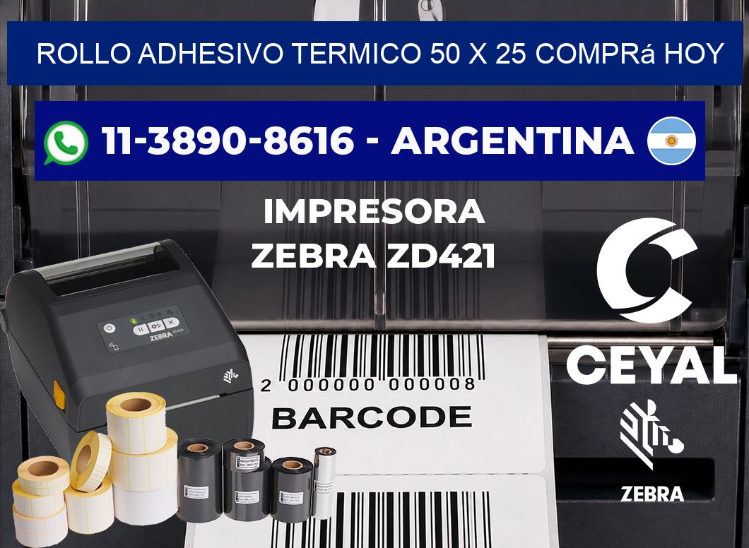 ROLLO ADHESIVO TERMICO 50 X 25 Comprá hoy