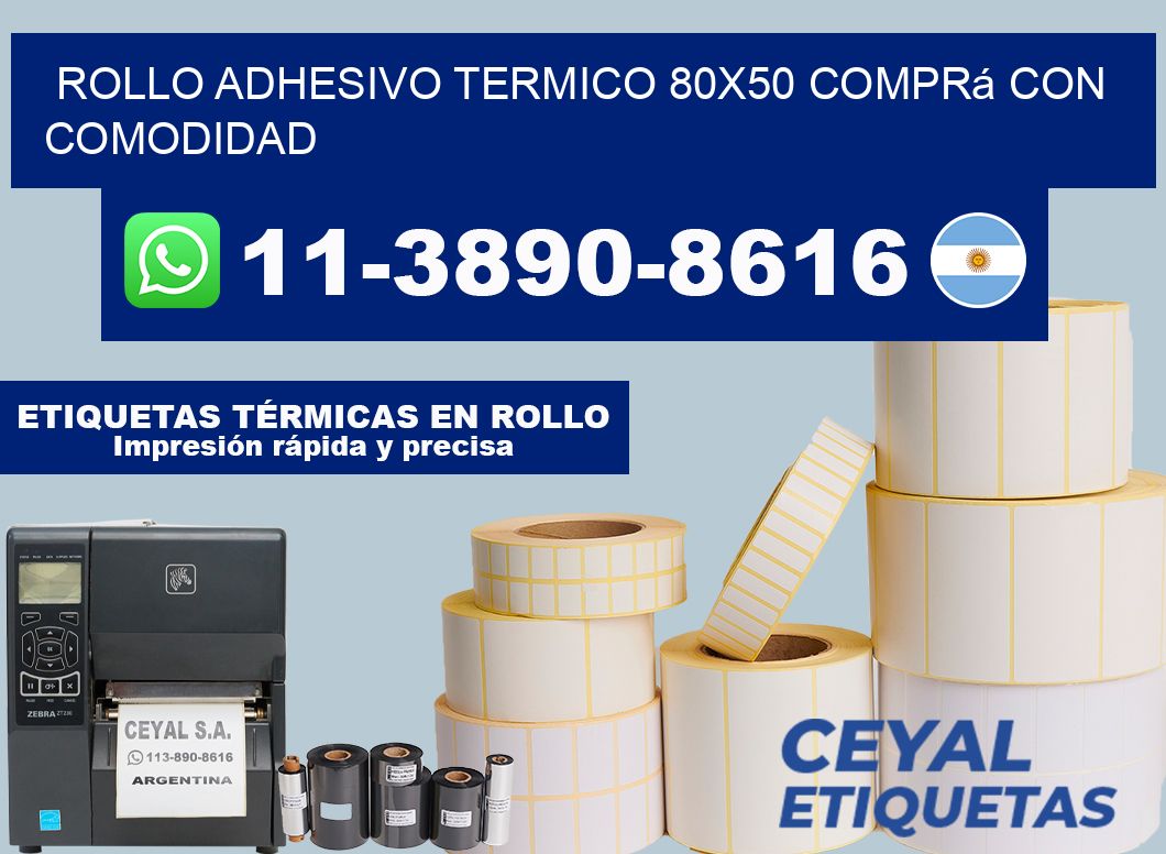 ROLLO ADHESIVO TERMICO 80x50 Comprá con comodidad