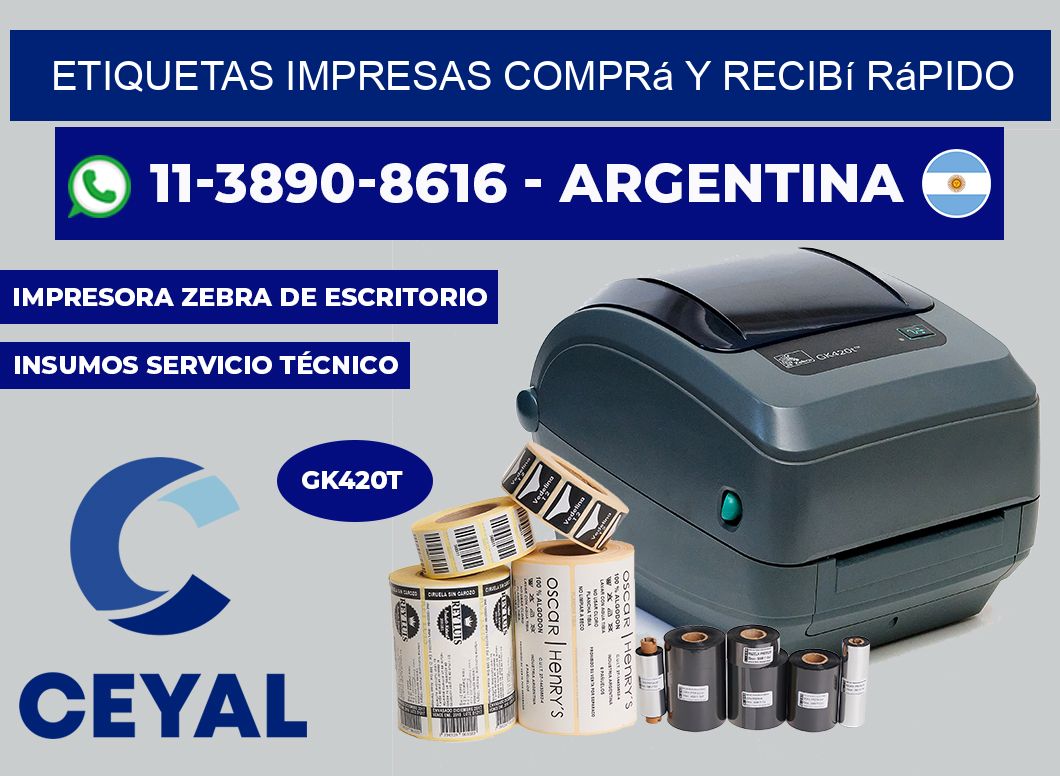 etiquetas impresas Comprá y recibí rápido