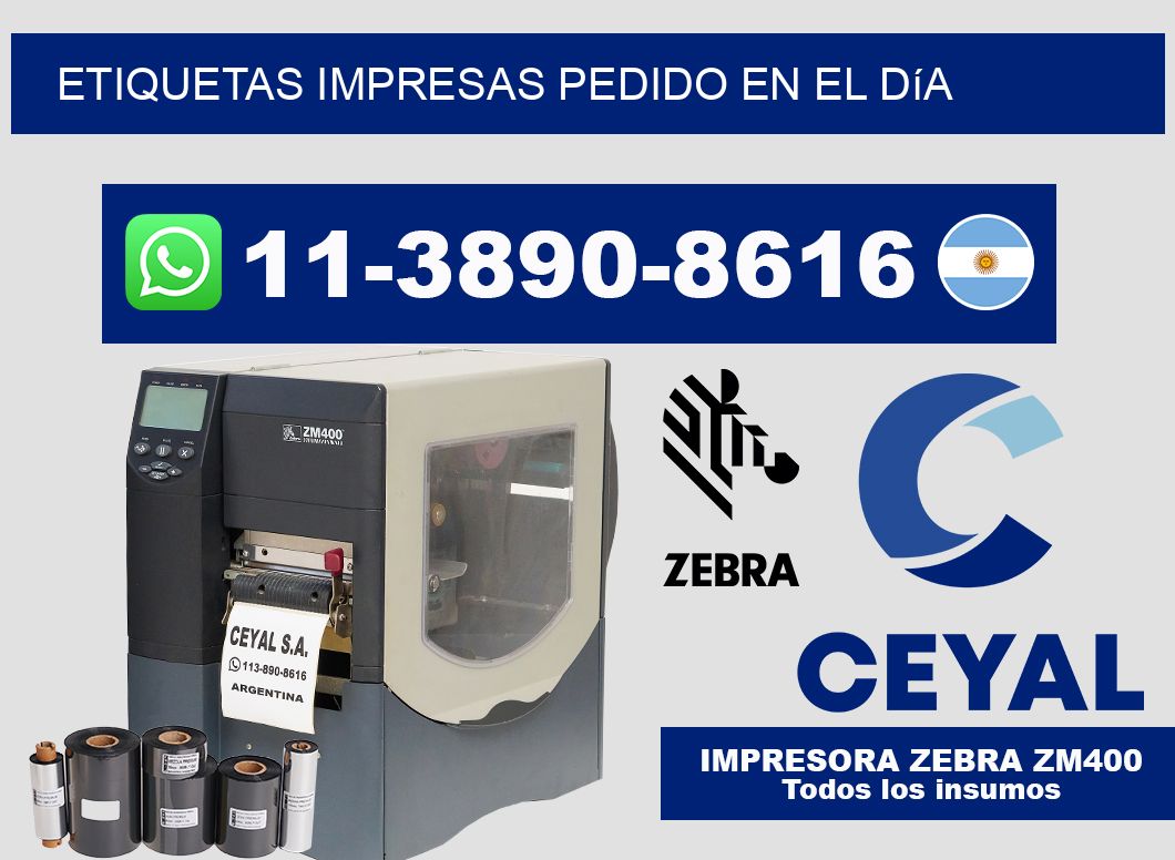 etiquetas impresas Pedido en el día