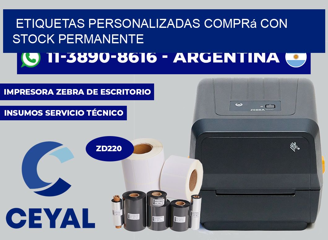 etiquetas personalizadas Comprá con stock permanente