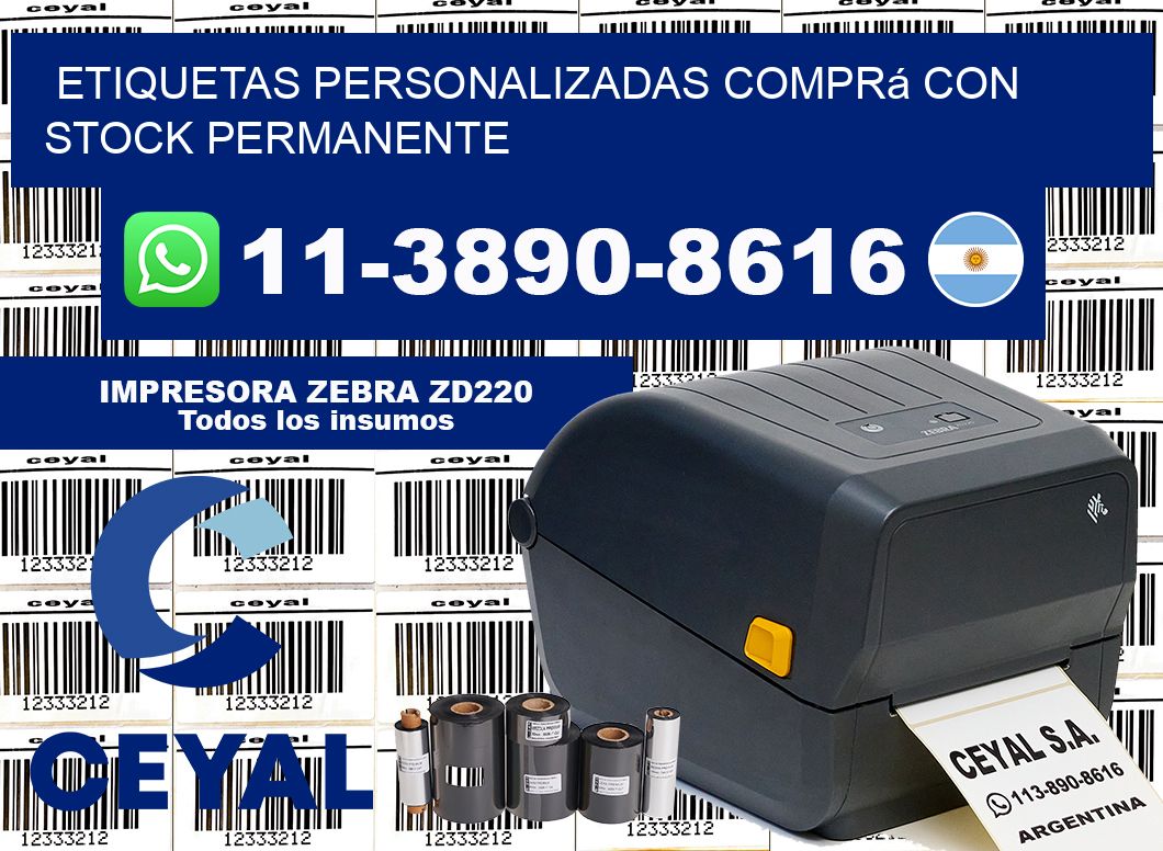 etiquetas personalizadas Comprá con stock permanente
